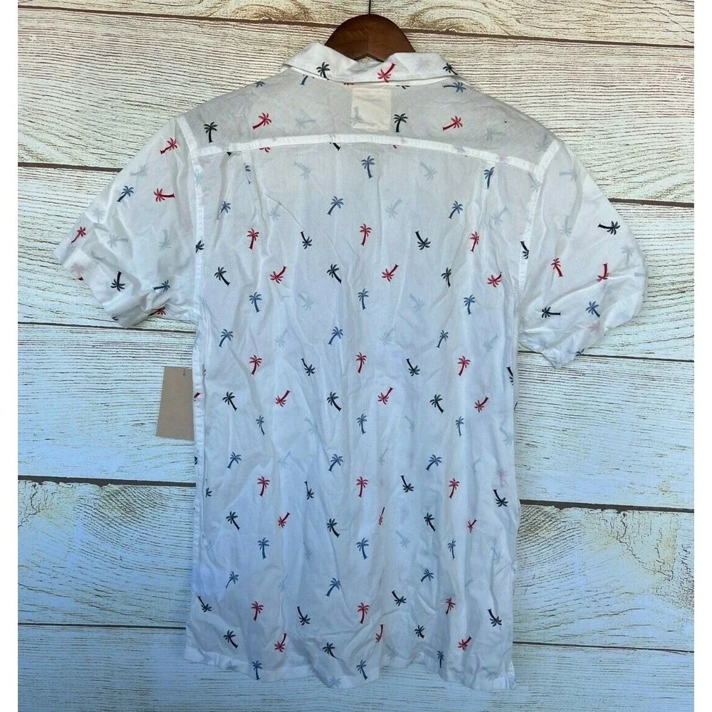 Levi's Button Shirt Mens Small Palms Woven Cotton Shirt - Short Sleeve Shirt New